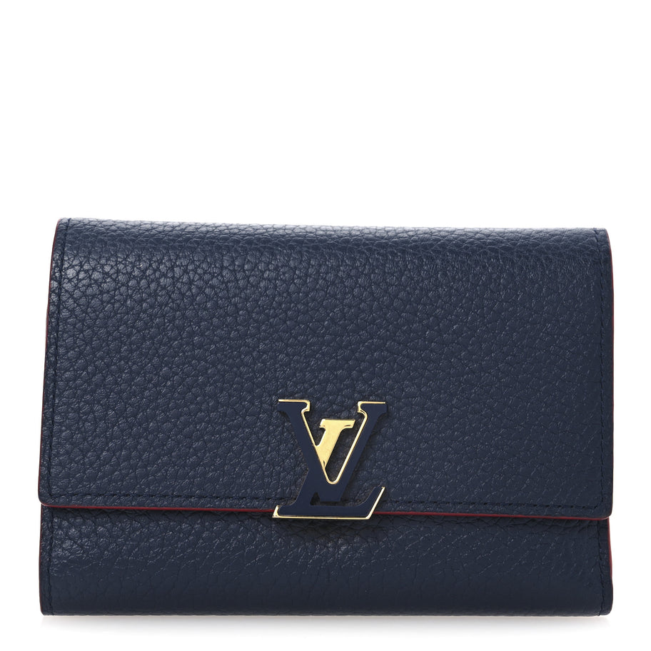 Louis Vuitton Taurillon Capucines Compact Wallet Marine Rouge Image 1