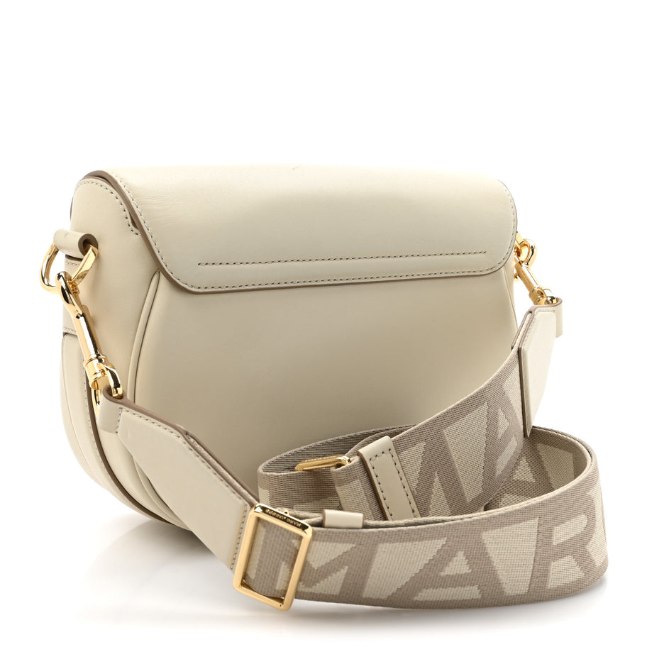 Marc Jacobs Calfskin Large The Covered J Marc Saddle Cloud White Image 3