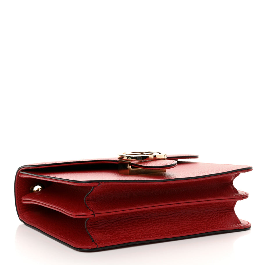 Gucci Dollar Calfskin Small Interlocking G Shoulder Bag Red Image 4