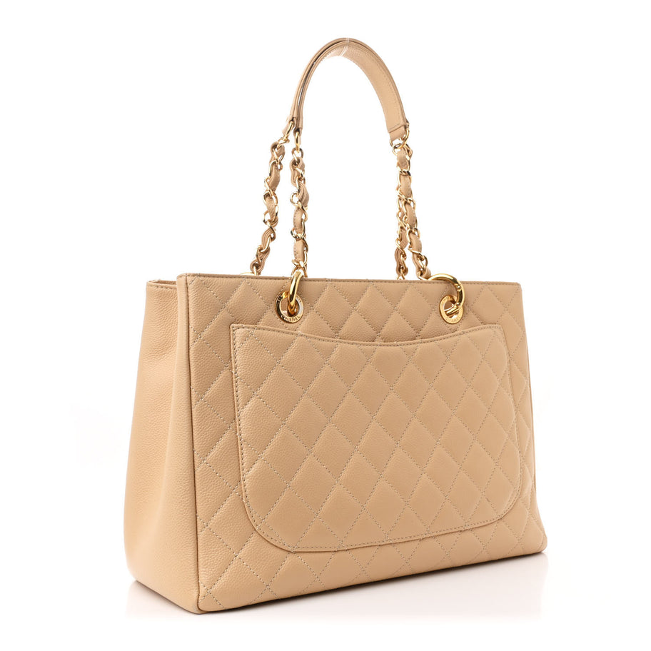 Chanel Caviar Quilted Grand Shopping Tote GST Beige Clair Image 3