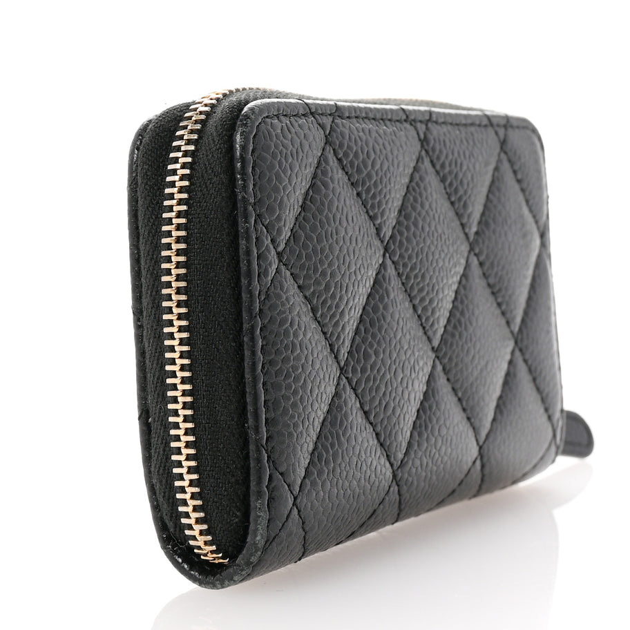Chanel Caviar Quilted Zip Coin Purse Black Image 3
