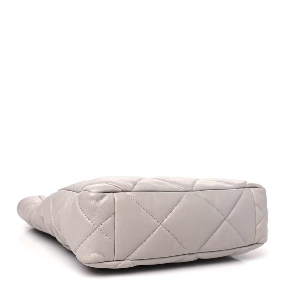 Chanel Lambskin Quilted 19 Shopping Bag Grey Image 4