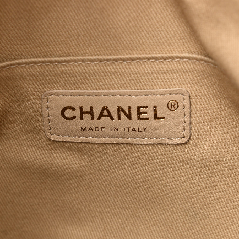 Chanel Caviar Stitched Shopping Tote Beige Image 6