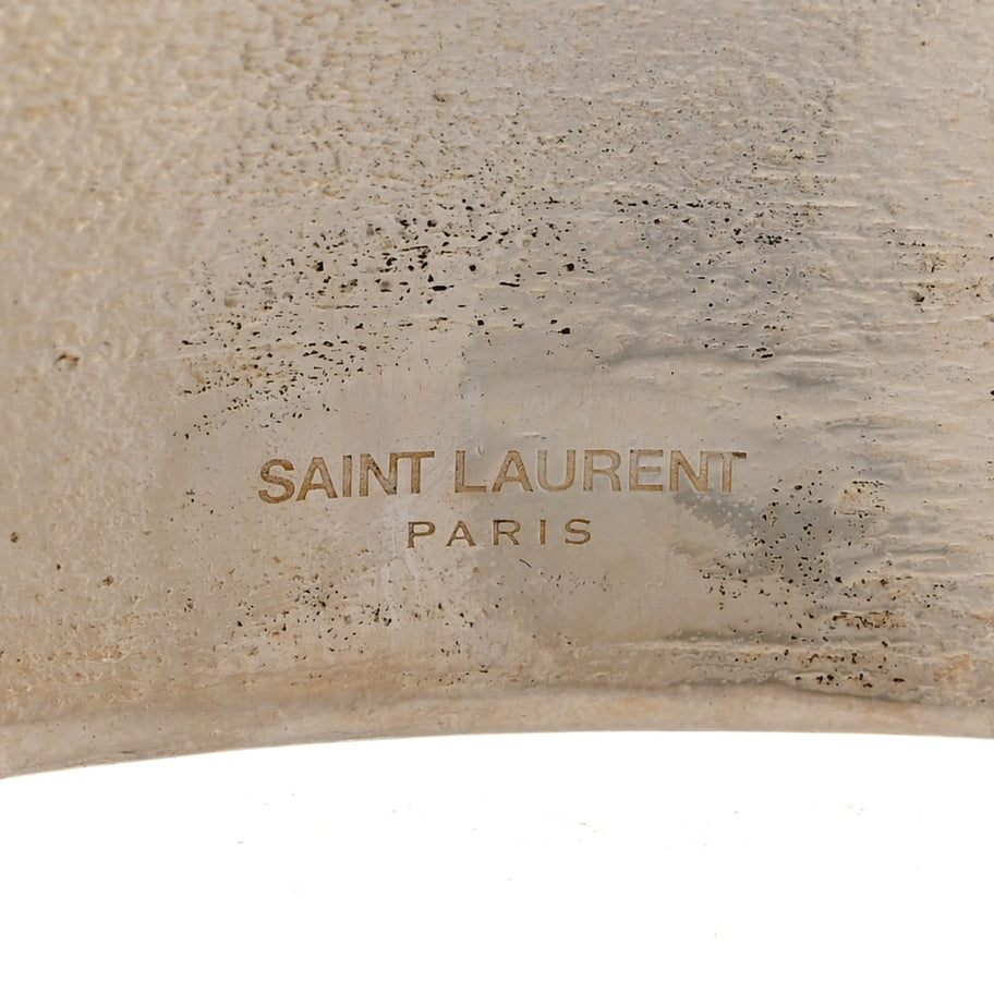 Saint Laurent Brass Organic Oversized Cuff Bracelet L Argent Brilliant Image 4
