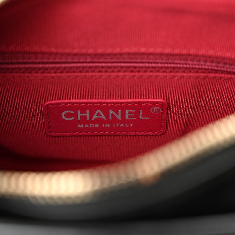 Chanel Aged Calfskin Quilted Small Gabrielle Hobo Black Image 6