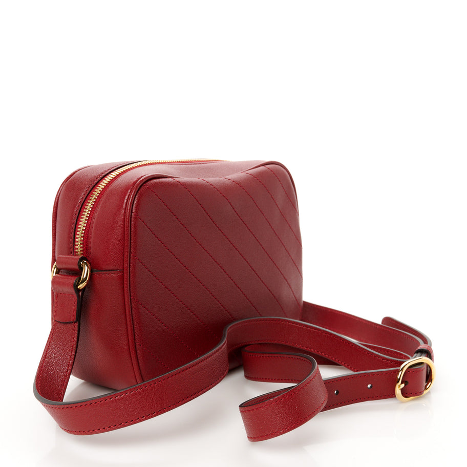 Gucci Sakai Be Green Calfskin Diagonal Stitched Small Blondie Shoulder Bag Rosso Image 3