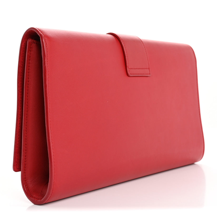 Saint Laurent Calfskin Classic Y Ligne Clutch Rouge Orient Image 3