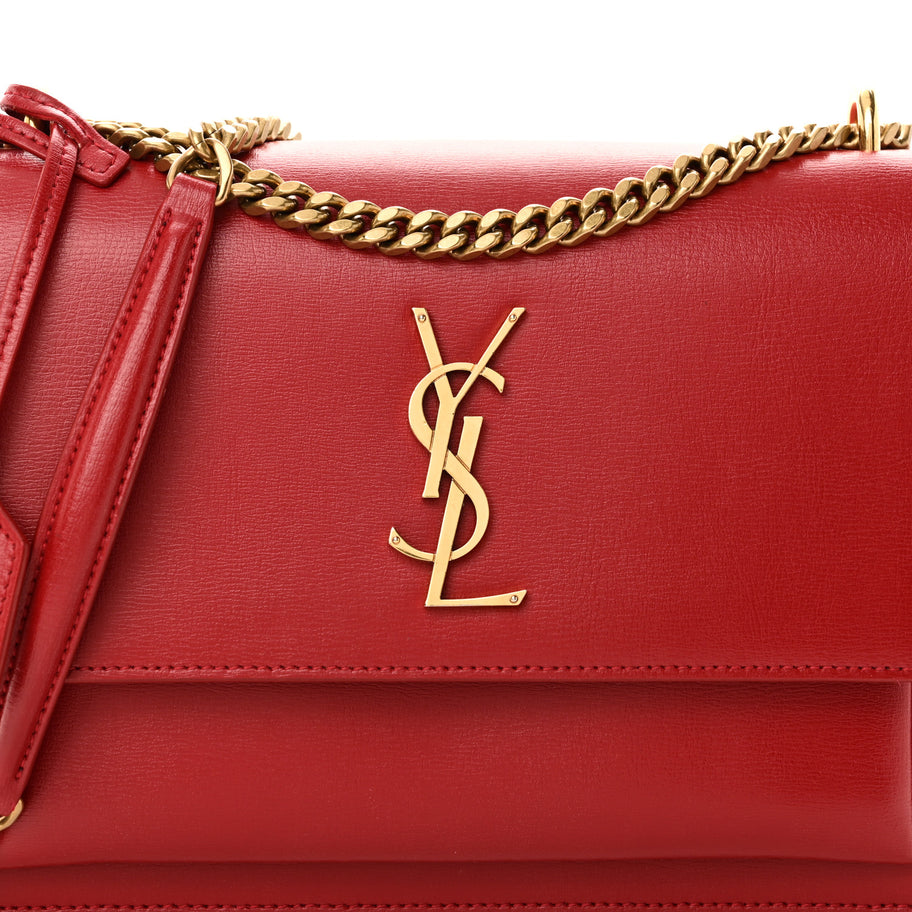 Saint Laurent Calfskin Medium Monogram Sunset Rouge Eros Image 7