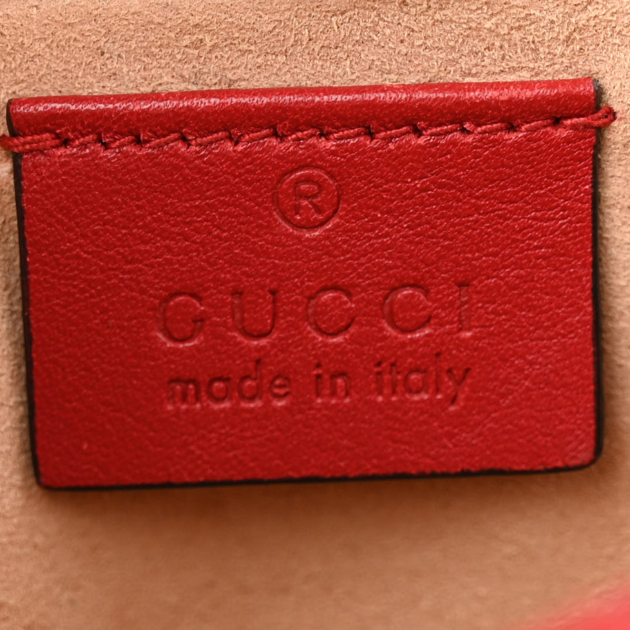 Gucci Calfskin Matelasse Super Mini GG Marmont Shoulder Bag Hibiscus Red Image 6