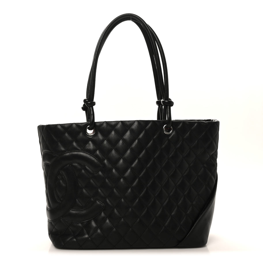 Chanel Calfskin Quilted Large Cambon Tote Black Image 1