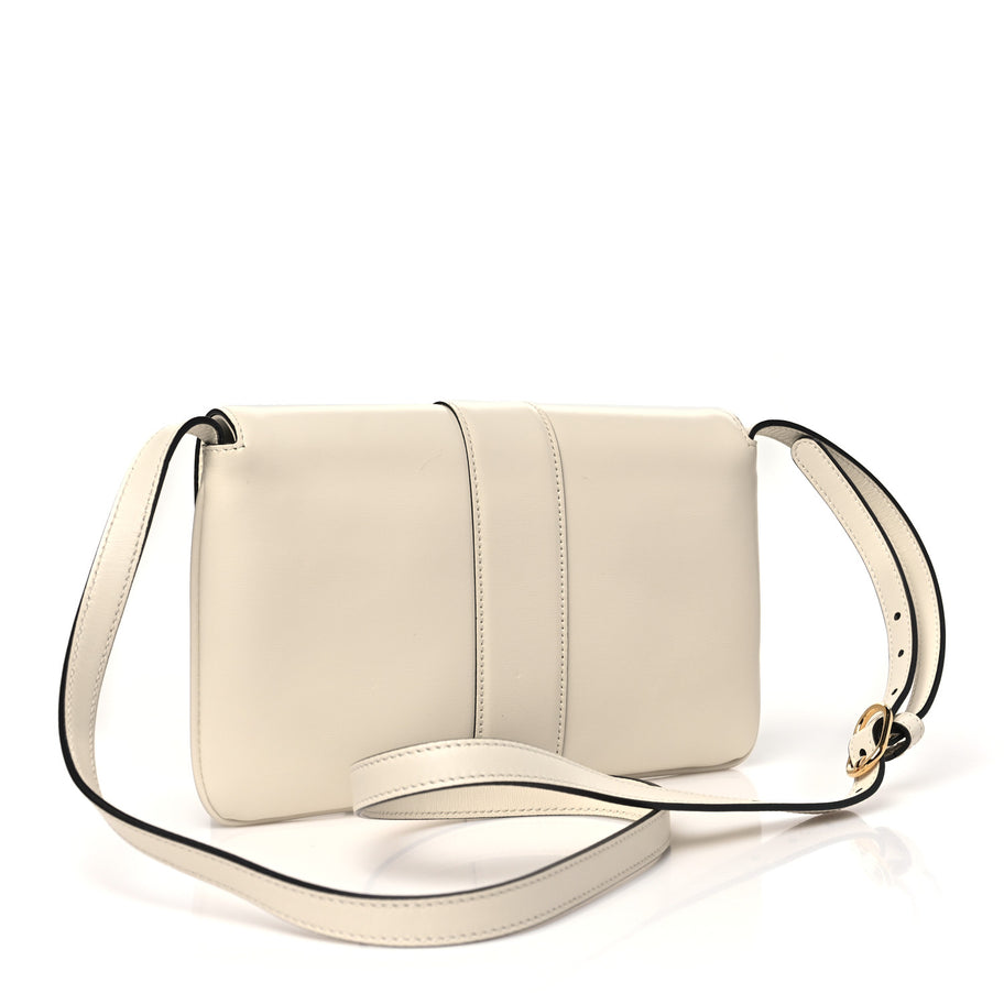 Gucci Calfskin Small Arli Flap Shoulder Bag Mystic White Image 3