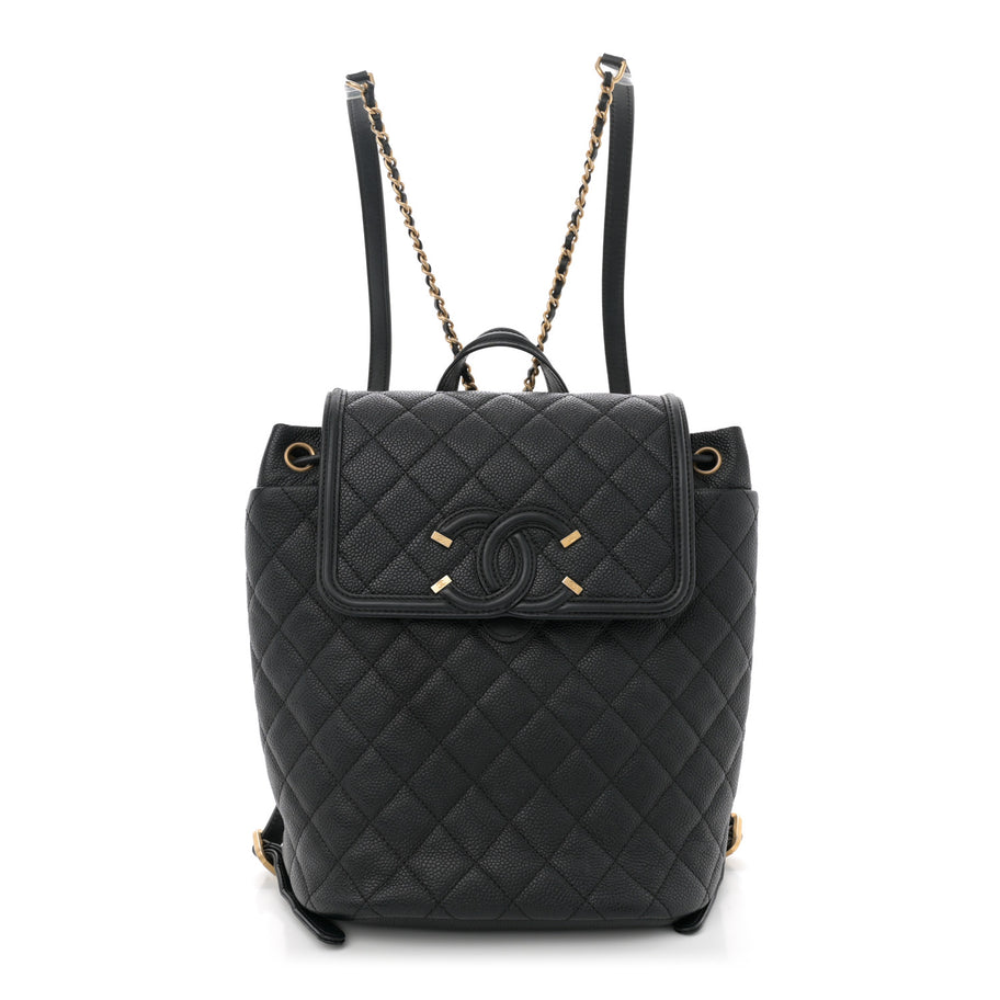 Chanel Caviar Quilted Small Filigree Backpack Black Image 1