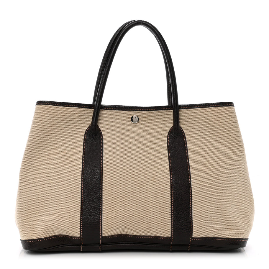 Hermes Buffle Skipper Toile Garden Party 36 MM Tote Marron Fonce Image 1