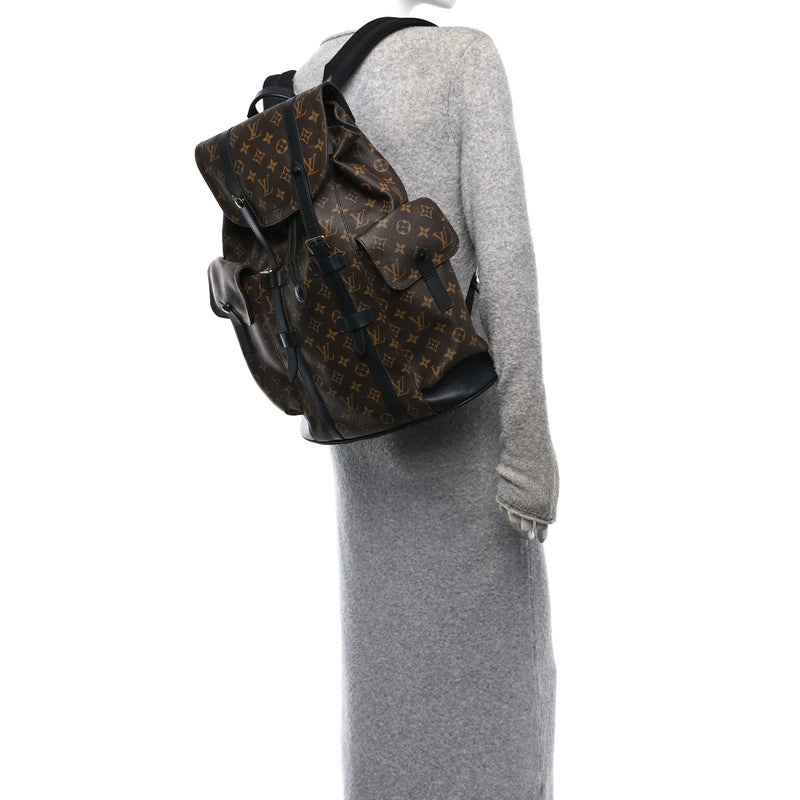  Louis Vuitton Monogram Macassar Christopher PM Backpack