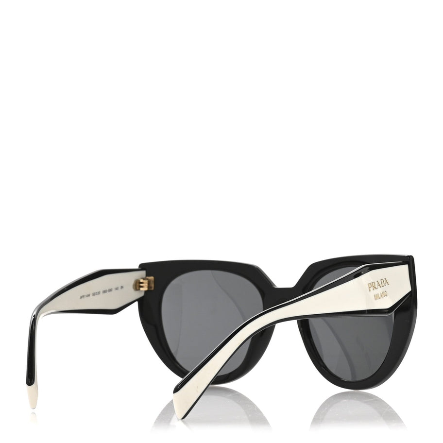 Prada Acetate Sunglasses SPR 14W Black White Image 4