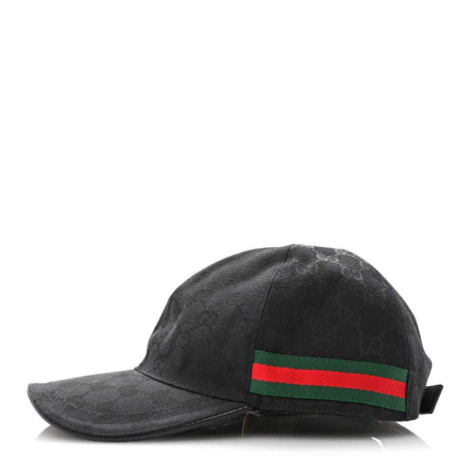 Gucci Monogram Web Baseball Hat XL Black Image 4