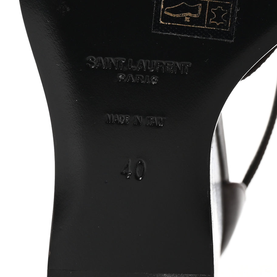 Saint Laurent Calfskin Cassandra 105 Wedges 40 Moro Image 7