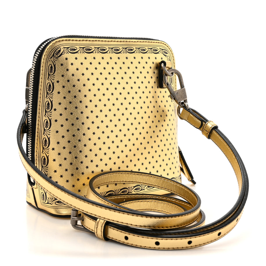 Gucci X SEGA Calfskin GUCCY Stars Mini Dome Shoulder Bag Gold Image 3