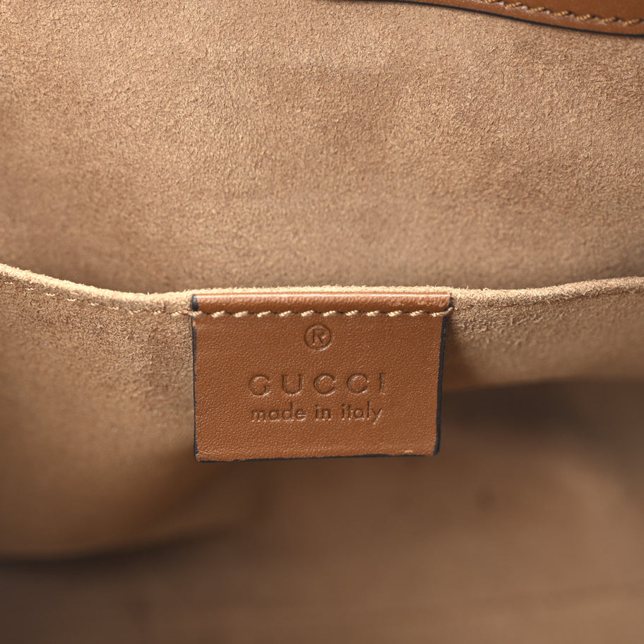 Gucci GG Supreme Monogram Calfskin Small Padlock Tote Beige Ebony Tuscany Image 6