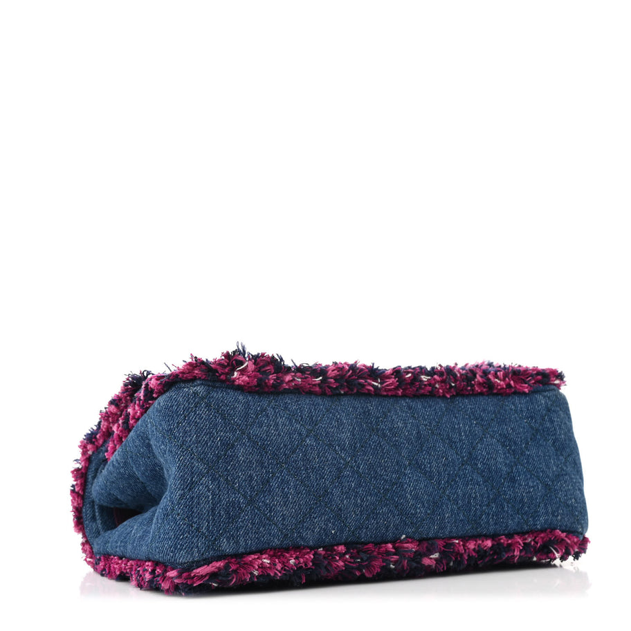 Chanel Denim Tweed 2.55 Reissue 225 Flap Blue Dark Pink Image 4