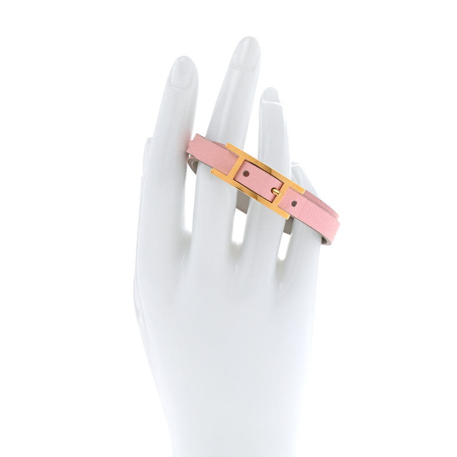 Hermes Swift Behapi Double Tour Bracelet T2 Rose Sakura Gris Perle Image 2