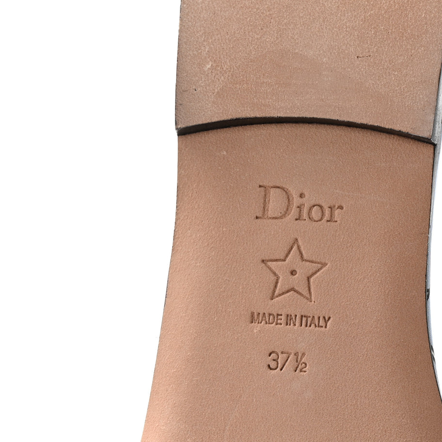 Christian Dior Canvas Miss Dior Embroidered Dway Flat Slide Sandals 37.5 Azure Pale Image 7