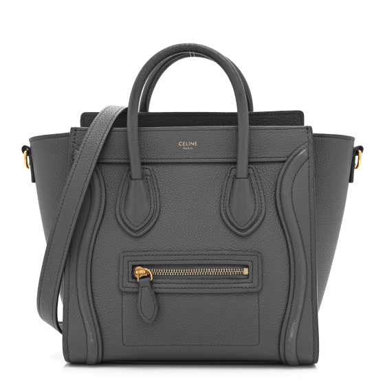 Celine Baby Drummed Calfskin Nano Luggage  Kohl Image 1