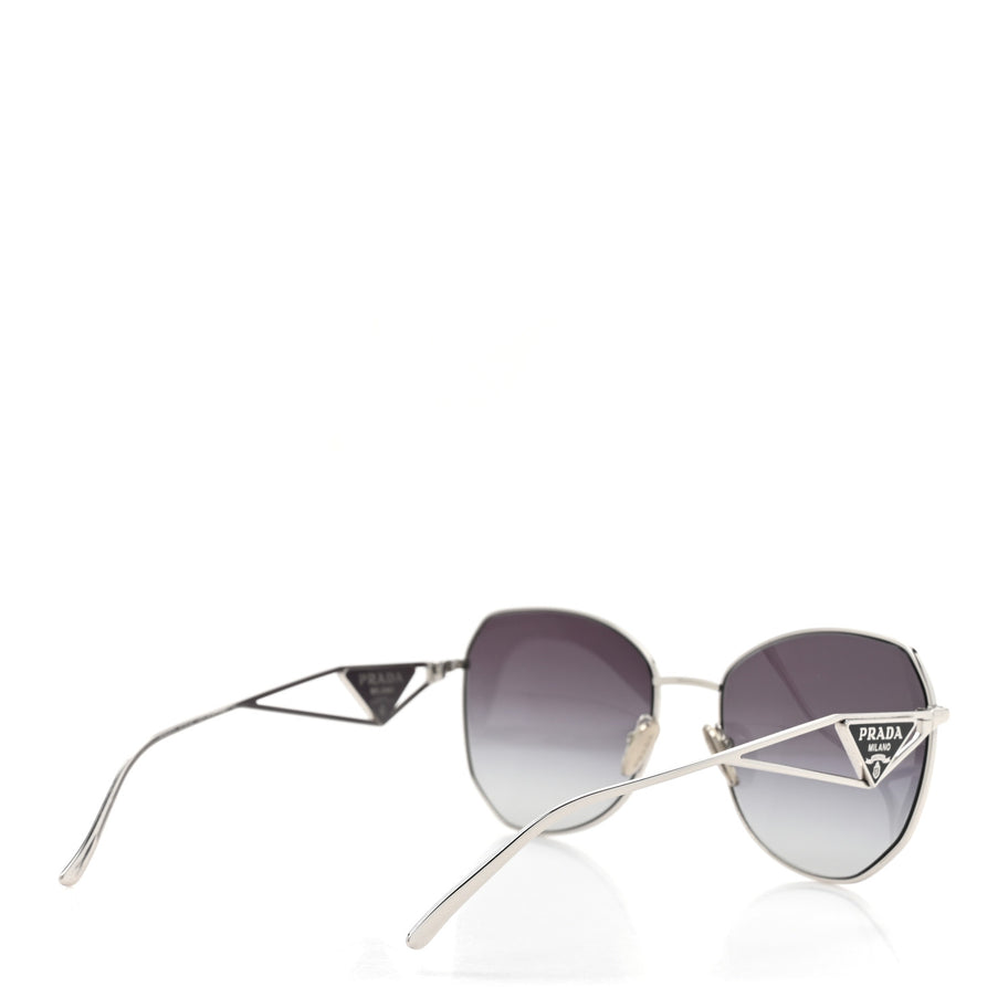 Prada Metal Symbole Triangle Logo Sunglasses SPR57Y Smoky Grey Image 4