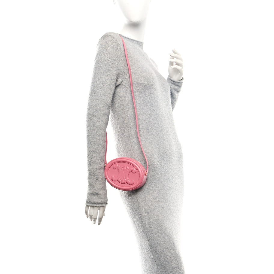 Celine Smooth Calfskin Cuir Triomphe Oval Purse Crossbody Lipstick Image 2