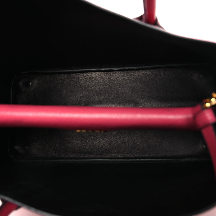 Prada Saffiano Cuir Medium Double Bag Peonia Image 5