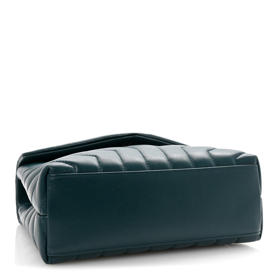 Saint Laurent Calfskin Y Quilted Monogram Small Loulou Chain Satchel Sea Turquoise Image 4