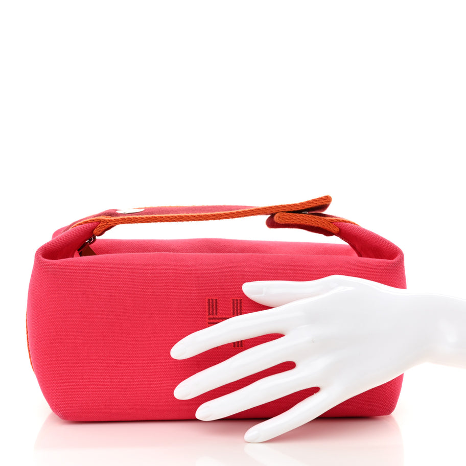 Hermes Canvas Small Bride-A-Brac Pouch Hibiscus Image 2