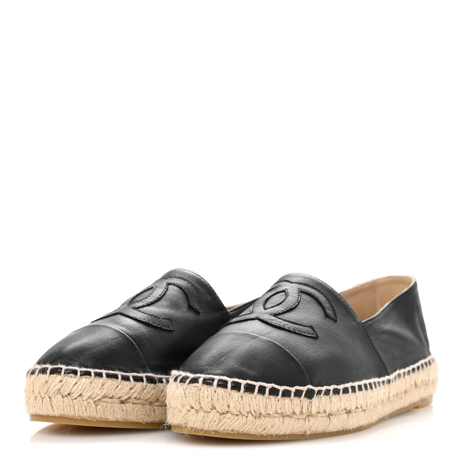 Chanel Lambskin CC Espadrilles 38 Black Image 4