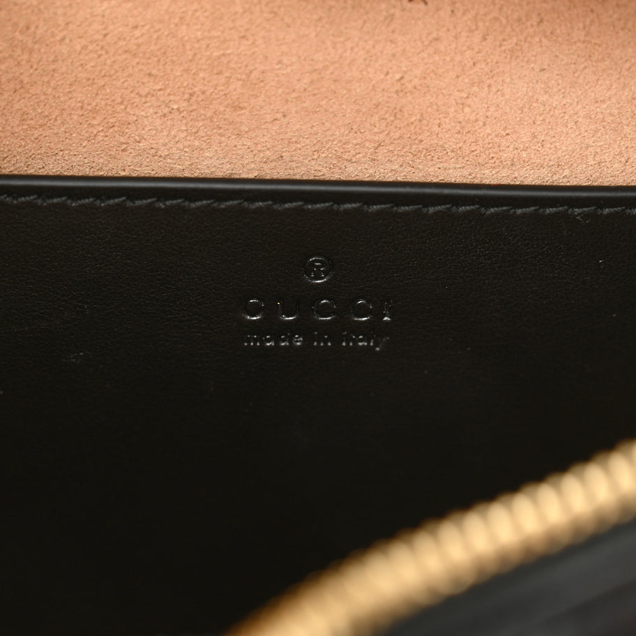 Gucci Calfskin Matelasse Diagonal Mini InterLocking G Heart Shoulder Bag Black Image 6