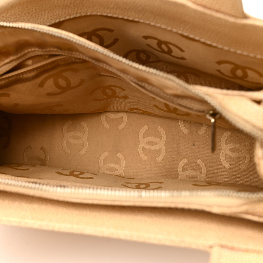 Chanel Caviar CC Shoulder Bag Beige Image 6