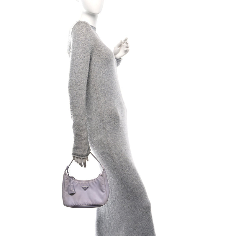  Prada Tessuto Nylon Mini Re-Edition 2000 Bag Fiordaliso