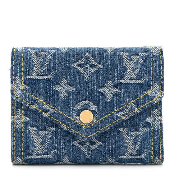 Louis Vuitton Denim Monogram Victorine Wallet Blue Image 1