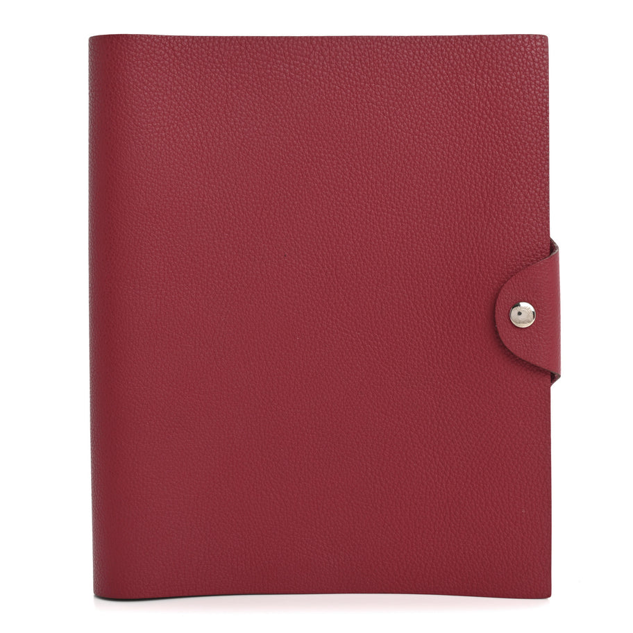 Hermes Togo Ulysse MM Notebook Cover Rouge Grenat Image 1