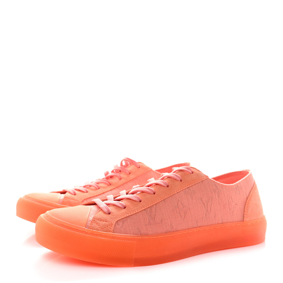 Louis Vuitton Canvas Monogram Mens Tattoo Sneakers Orange Image 3