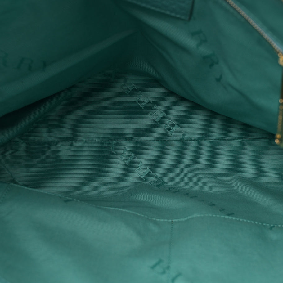 Burberry Heritage Grain Check Embossed Medium Dewsbury Tote Turquoise Image 5