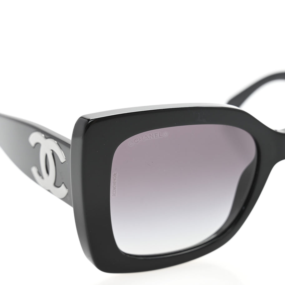 Chanel Square Polarized CC Sunglasses 5494-A Black Image 7