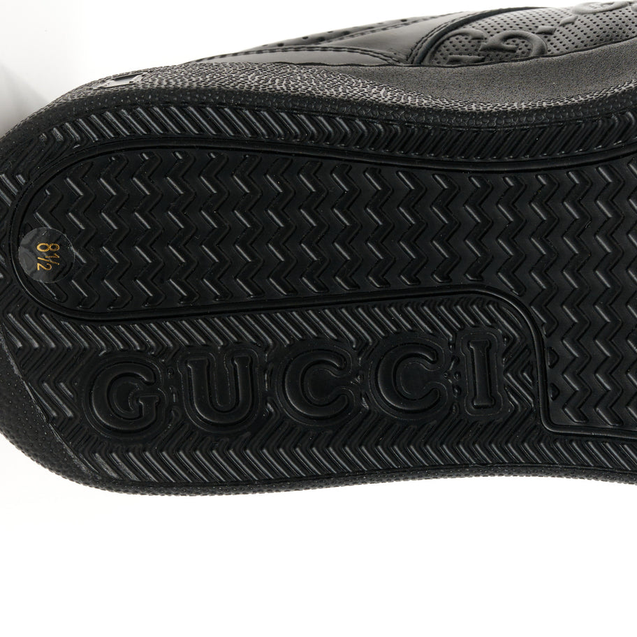 Gucci Calfskin GG Tennis Embossed Perforated Mens Interlocking G 55mm Sneakers 8.5 Black Image 7