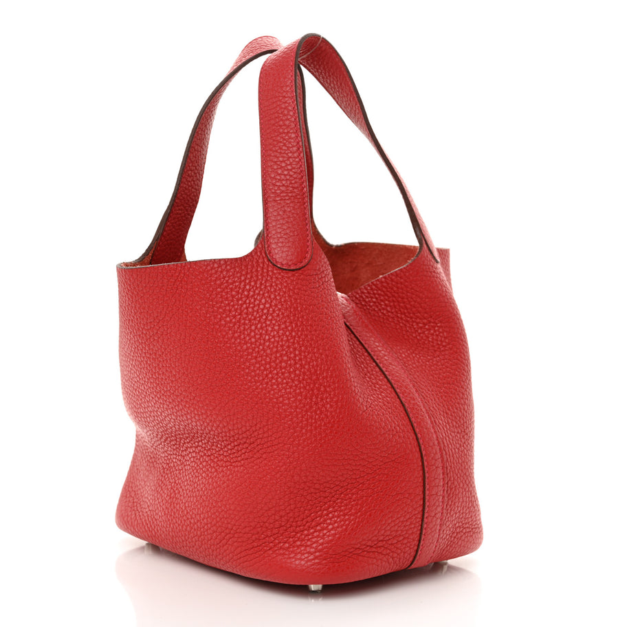 Hermes Taurillon Clemence Picotin Lock 18 PM Rouge Casaque Image 3