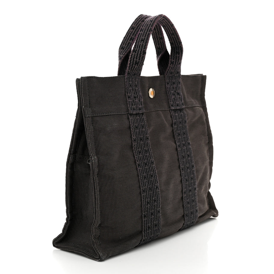 Hermes Canvas Herline PM Tote Grey Image 3