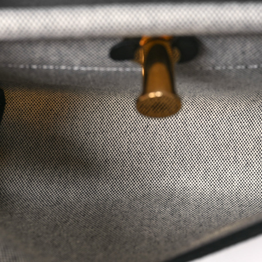 Hermes Military Toile Vache Hunter Herbag Zip Retourne 20 Ecru Black Image 5