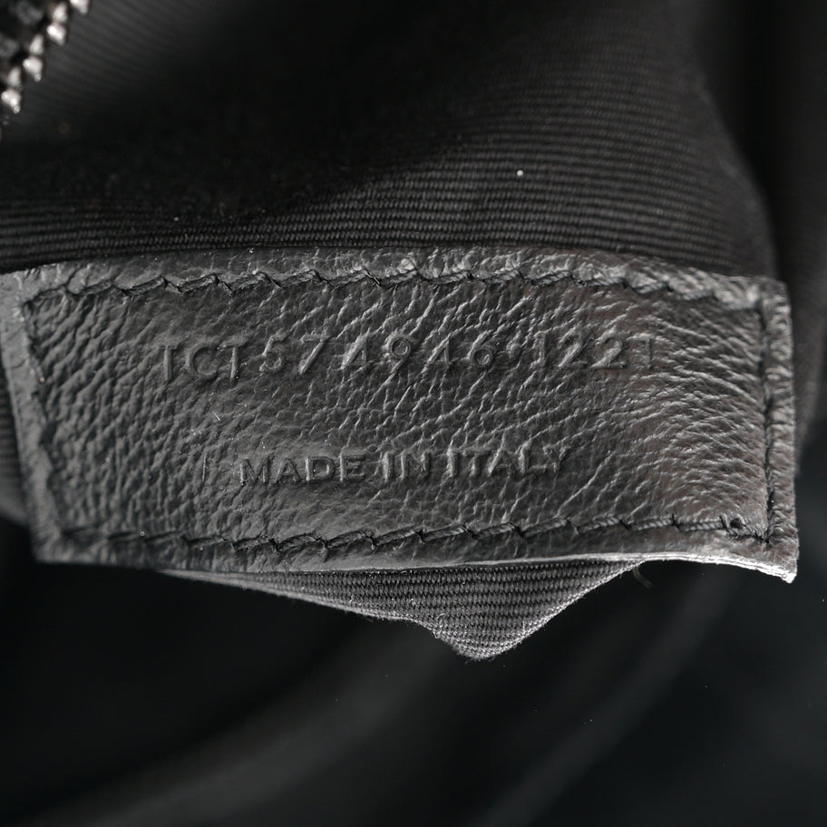 Saint Laurent Calfskin Y Quilted Monogram Monochrome Medium Loulou Chain Satchel Black Image 7