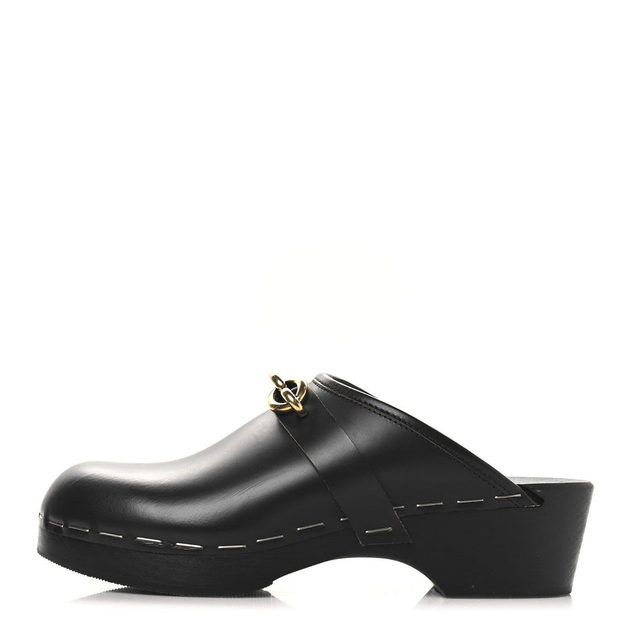 Saint Laurent Smooth Calfskin Le Maillon Clogs 39 Black Image 1