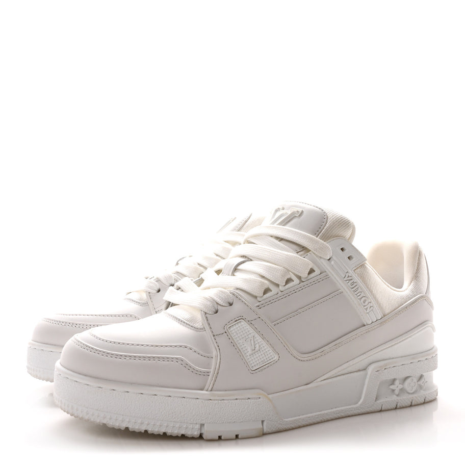 Louis Vuitton Calfskin Womens LV Trainer Sneakers White Image 4