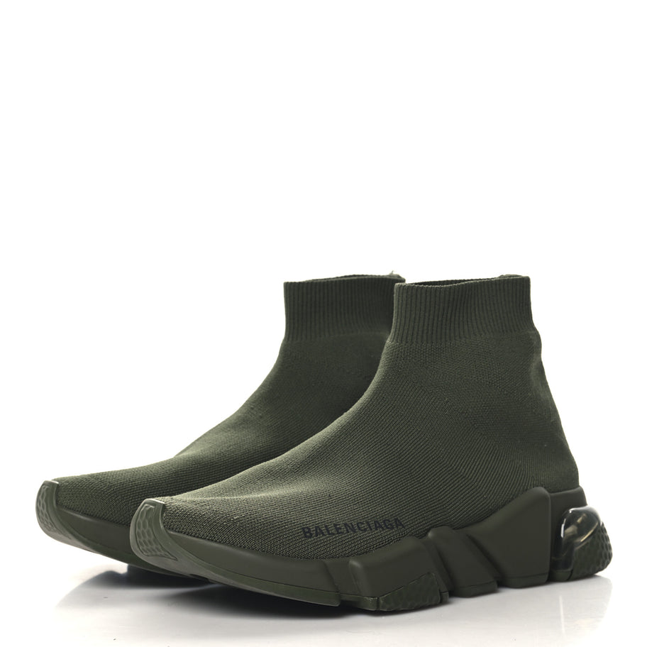 Balenciaga Technical 3D Recycled Knit Womens Speed 2.0 Sneakers 36 Green Image 4