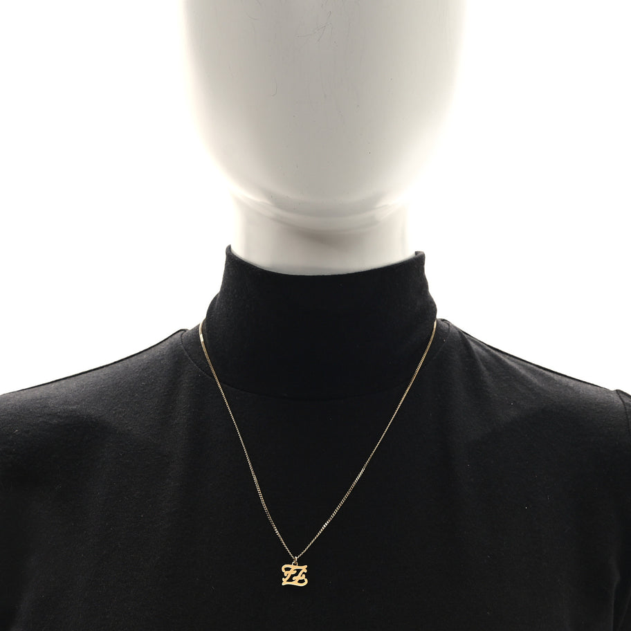 Fendi Metal Karligraphy Necklace Gold Image 2